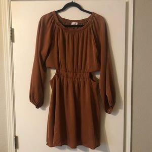 Pink Lily Rust Satin Dress